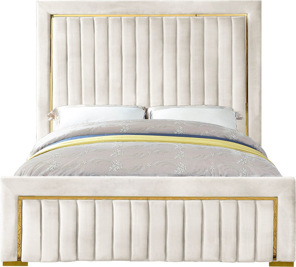 Benjamin King Bed In Cream Velvet
