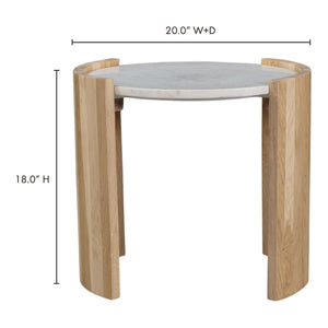 Moe's Dala Marble & Oak Side Table