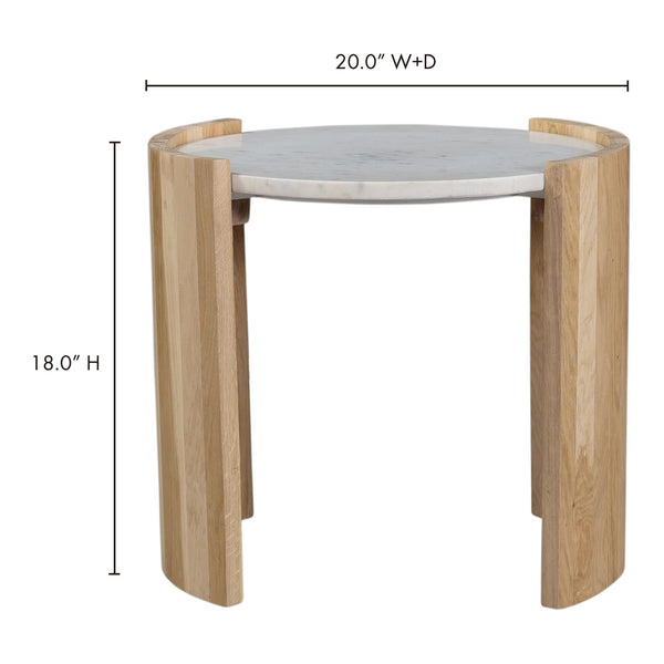 Moe's Dala Marble & Oak Side Table