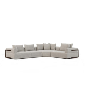 Warner Gray 3 Piece Sofa Set w/Corner Piece