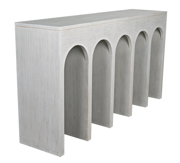 Bridge Console in White Wash Mahogany and Veneer