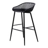 Piazza Outdoor Barstool Set, Black, Wicker Back