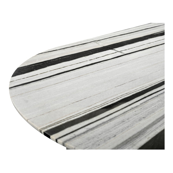 Celia Oval Dining Table in Panda Marble
