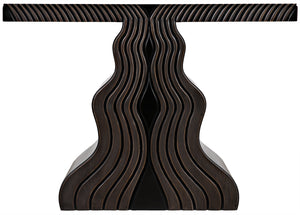 Ray Mahogany and Veneer Console in Pale with Light Brown Highlights