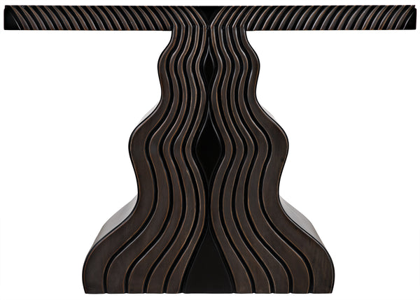 Ray Mahogany and Veneer Console in Pale with Light Brown Highlights