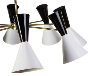 Saphira 8 Light Ceiling Lamp - Black/White