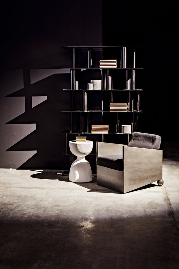 Hourglass Stool, White Fiber Cement