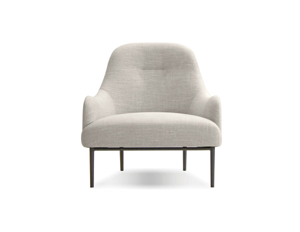 Swoon Lounge Chair in light grey with black legs