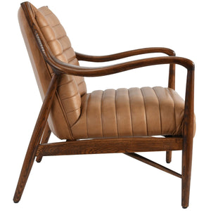Kenneth Leather Club Chair in Adobe Tan