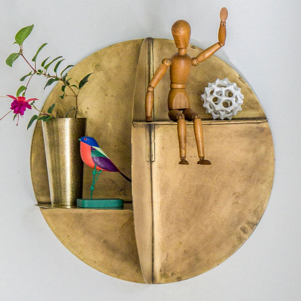 Puzzle Wall Shelf - Antique Brass