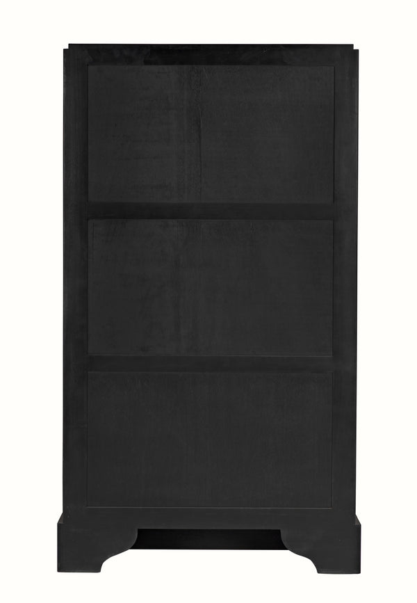 Noho Hutch in Mahogany, Hand-Rubbed Black with Light Brown Accents