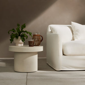 Grecia Outdoor End Table In Large In White