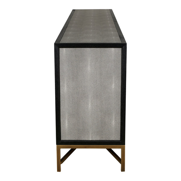 Moe's Mako Large Sideboard in Grey Oak with Gold Accents