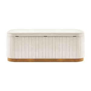 Clinton Chenille Storage Bench, Seneca Beige 