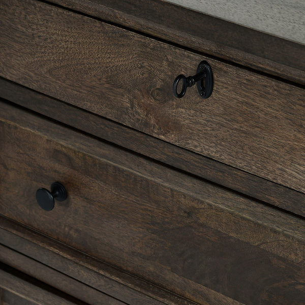 Adelaide Solid Wood 3-Drawer Nightstand - Cocoa Brown