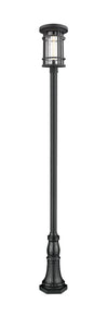 Jordan 1 Light Outdoor Post Mounted Fixture in Black Finish