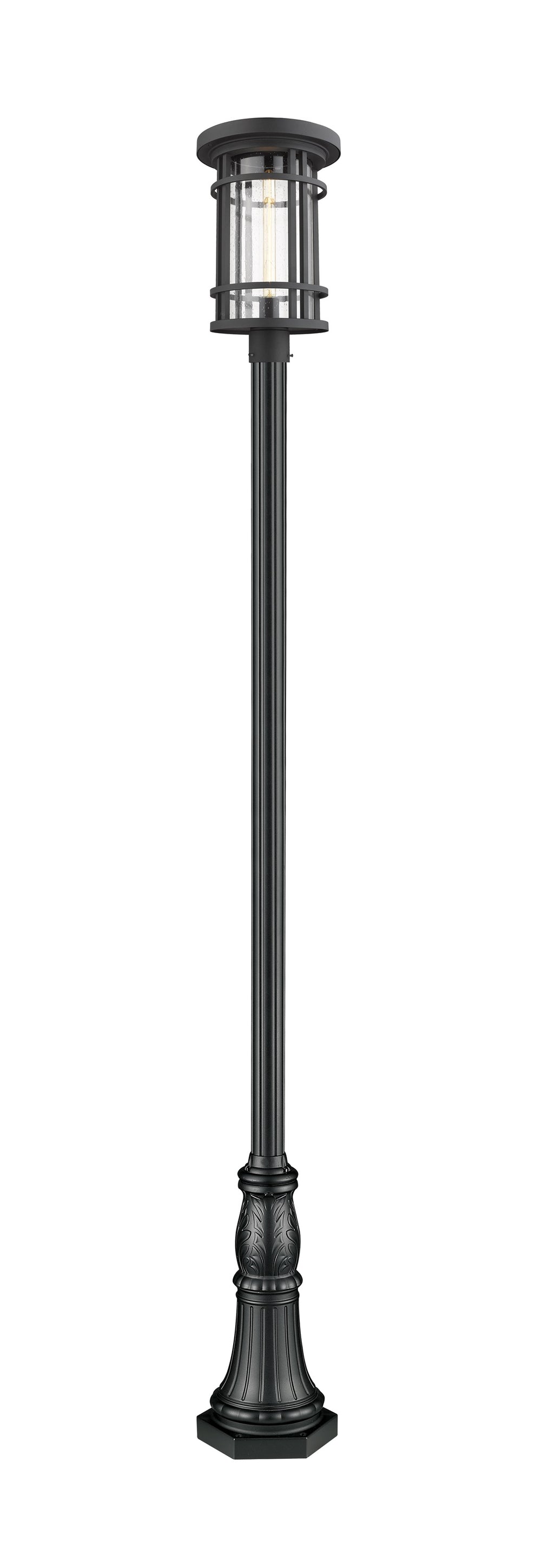 Jordan 1 Light Outdoor Post Mounted Fixture in Black Finish