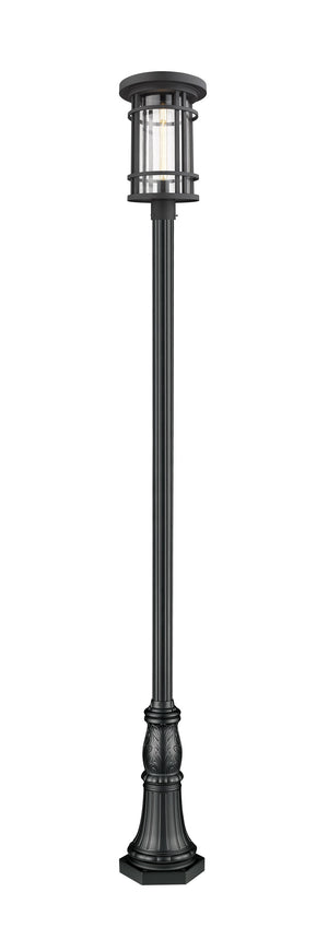 Jordan 1 Light Outdoor Post Mounted Fixture in Black Finish