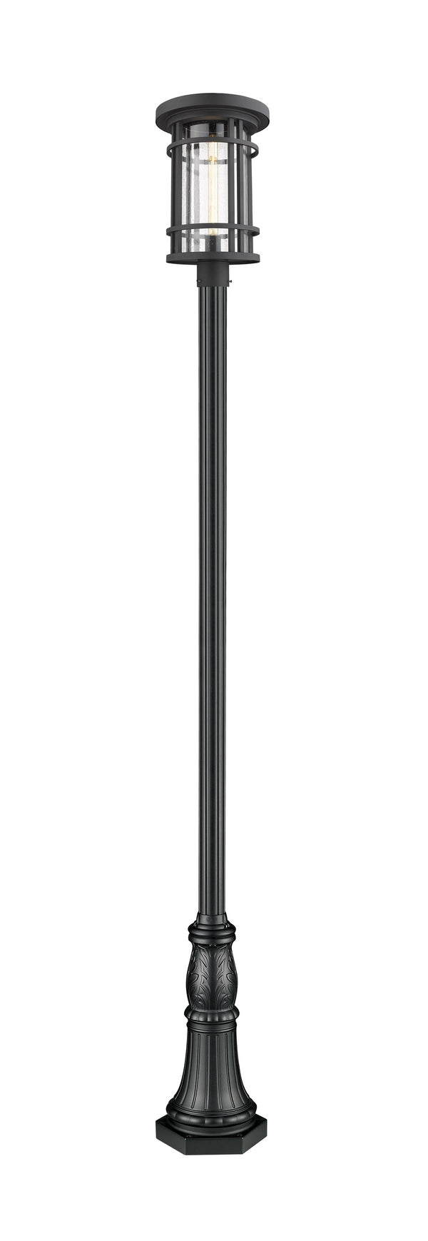 Jordan 1 Light Outdoor Post Mounted Fixture in Black Finish