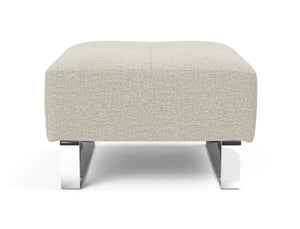 DELUXE EXCESS OTTOMAN in MIXED DANCE NATURAL FABRIC WITH Chrome legs 527
