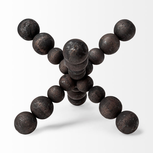 Carollan II (Large) 9L x 9W Black Geometric Wood Ball Jack