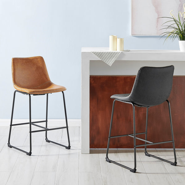Vesta Counter Stool In Vintage Black (Set of 2)