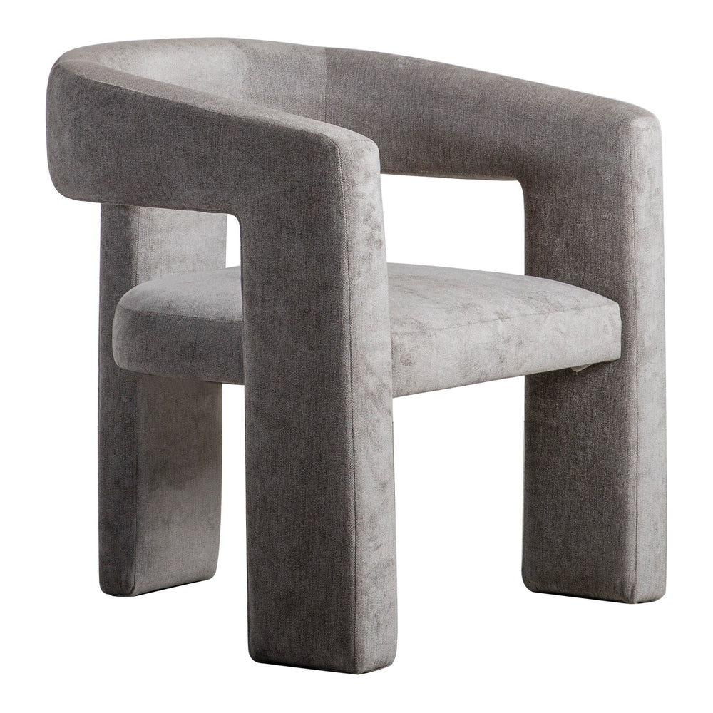 Elo Armchair in Light Grey with Plywood Frame