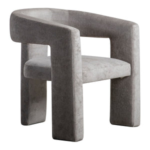 Elo Armchair in Light Grey with Plywood Frame