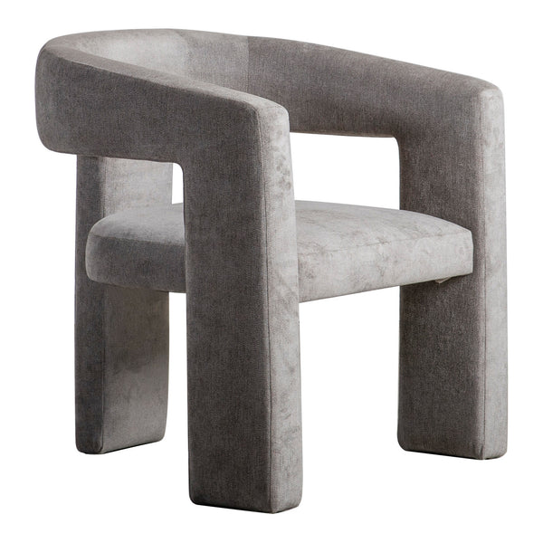 Elo Armchair in Light Grey with Plywood Frame
