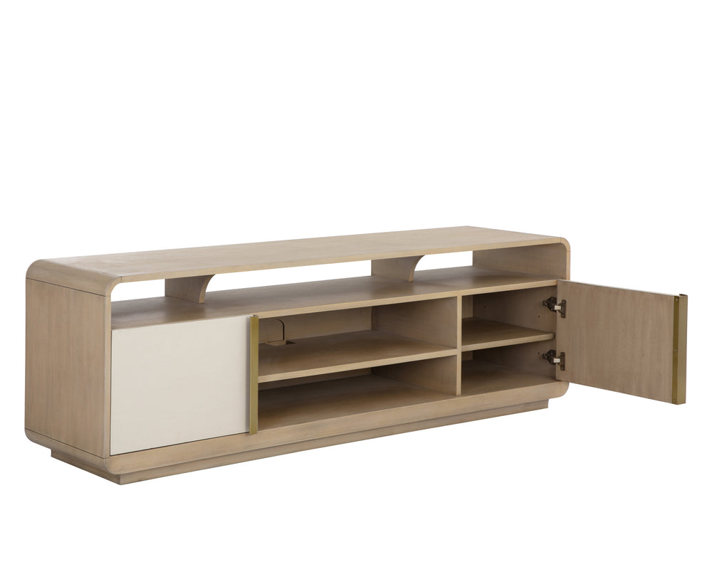 KAYDEN MEDIA CONSOLE AND CABINET - OYSTER SHAGREEN