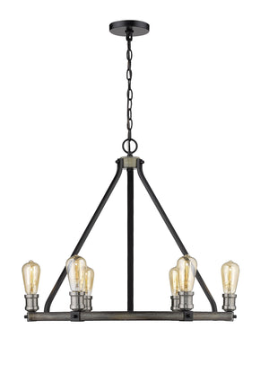 Kirkland 6 Light Chandelier in Ashen Barnboard Finish