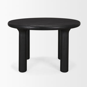 Soma Textured Black Acacia Wood Round Dining Table