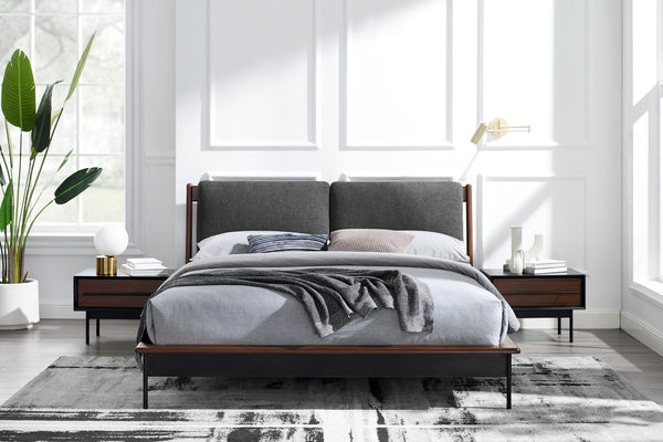Park Avenue Queen Platform Bed with Fabric, Ruby