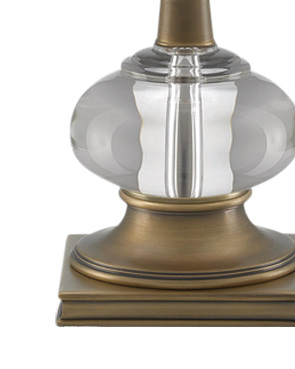 Giovanna Table Lamp In Antique Brass & Clear