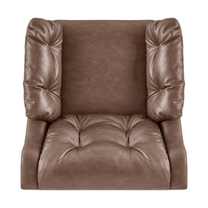 Larry Faux Leather Tufted Accent Arm Chair, Casa Brown