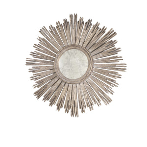 HANDCARVED CHAMPAGNE SLVR LF STARBURST MIR