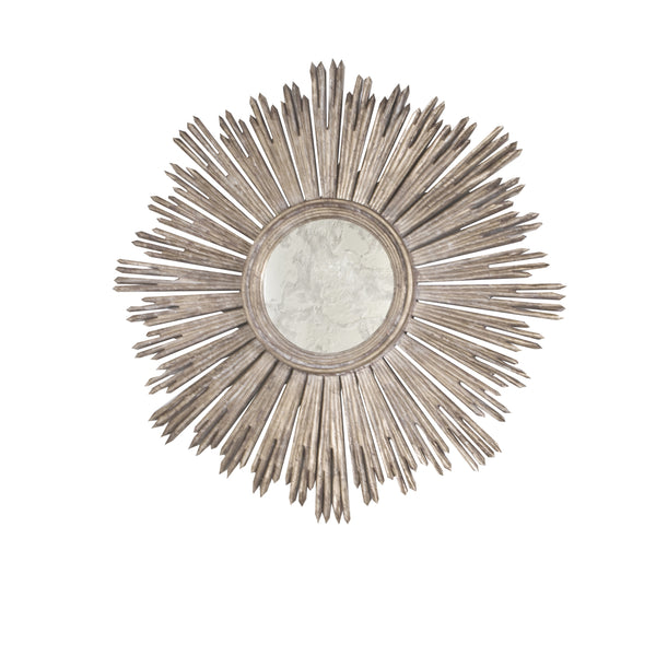 HANDCARVED CHAMPAGNE SLVR LF STARBURST MIR