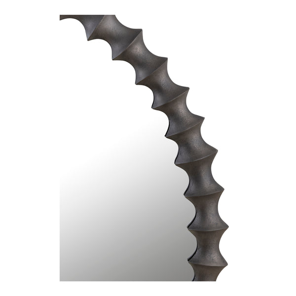 Whitby Mirror in Aged Black Cast Aluminum