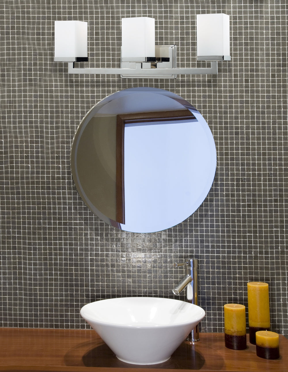 Tidal 3 Light Vanity  in Brushed Nickel Finish