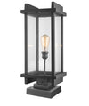 Fallow 1 Light Outdoor Pier Mounted Fixture in Black Finish