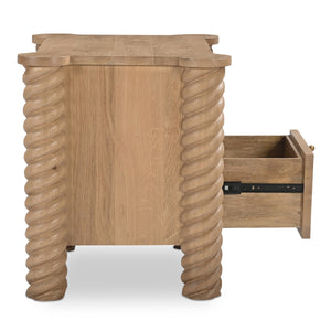 Treccia 2 Drawer Nightstand in Oak