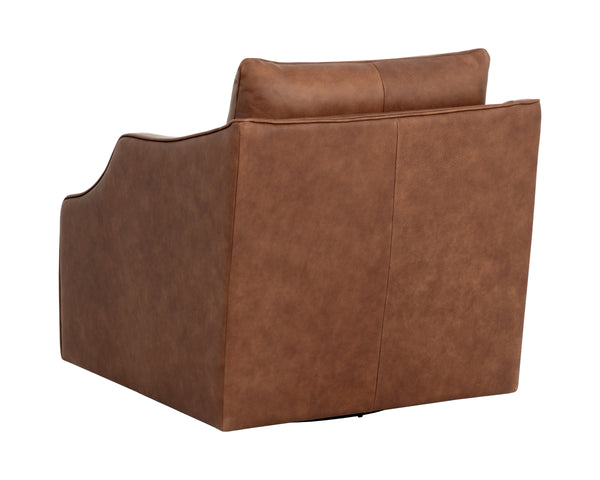ORWELL SWIVEL LOUNGE CHAIR - COGNAC LEATHER