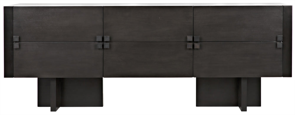 Amidala Mahogany and Veneer Sideboard with Brass Pulls in Two-Tone Pale