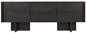 Amidala Mahogany and Veneer Sideboard with Brass Pulls in Two-Tone Pale