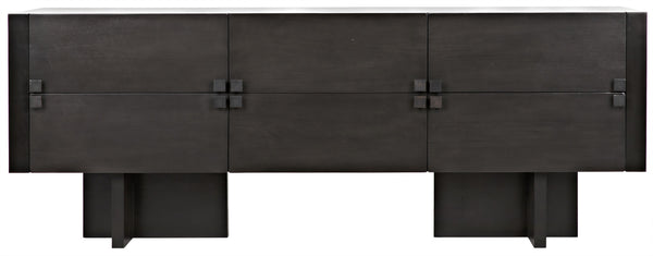 Amidala Mahogany and Veneer Sideboard with Brass Pulls in Two-Tone Pale