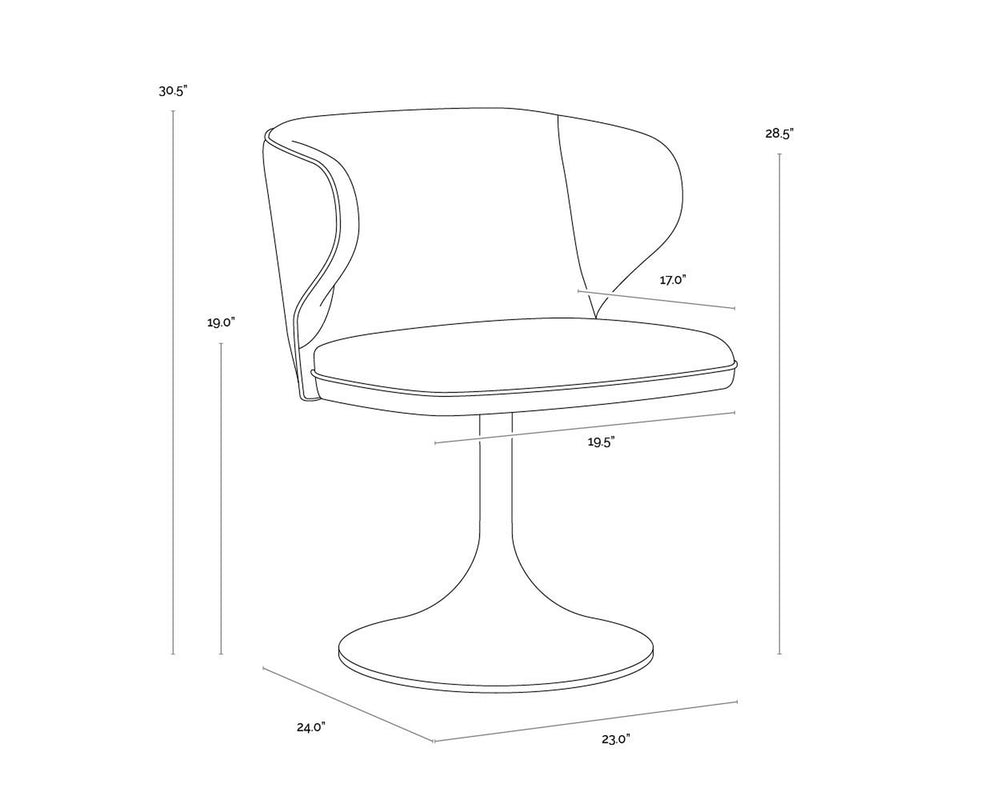 SIMONE SWIVEL DINING CHAIR - MEG ASH