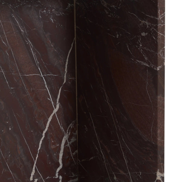 Bexly Marble Square End Table - Merlot