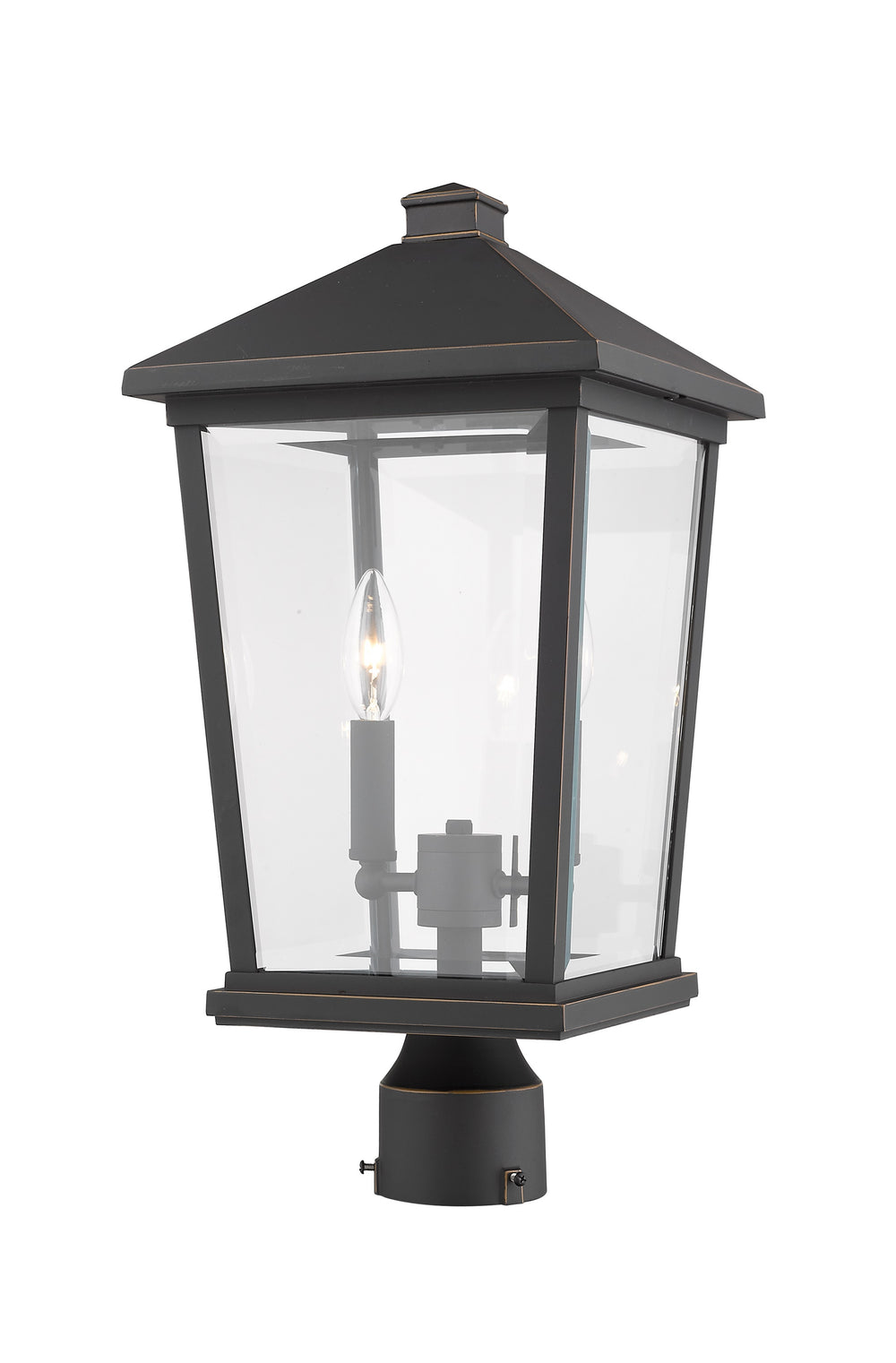 Beacon 2 Light Outdoor Post Mount Fixture in Oil Rubbed Bronze Finish