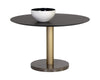 Monaco Dining Table - Gold - Grey Marble / Charcoal Grey - 48"