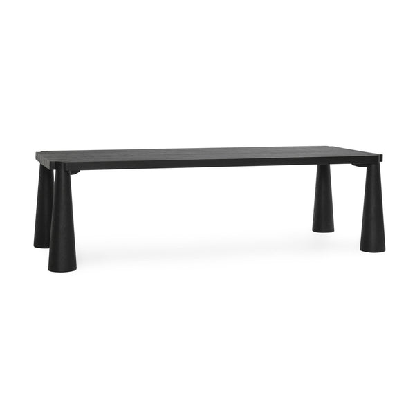 Atrop Solid Oak Dining Table - Ink Black Finish